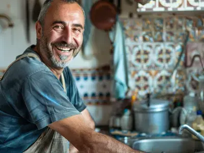 Faucet & Plumbing Repair Services in Puglia - Smiling Italian plumber at work